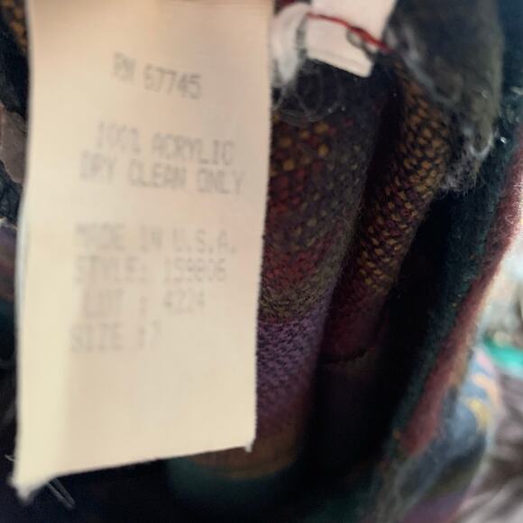 Streetwear Made in USA Green Aztec Pattern Knit Acrylic Wrap Mini Skirt Sz 7 - Picture 8 of 12